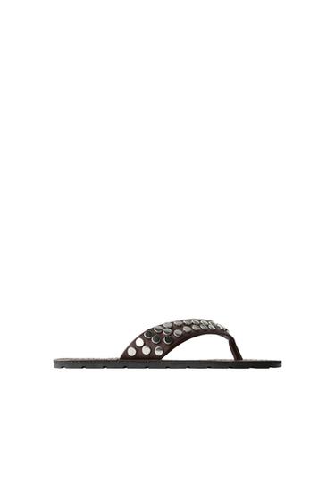 STUDDED SANDALS - Brown by Zara