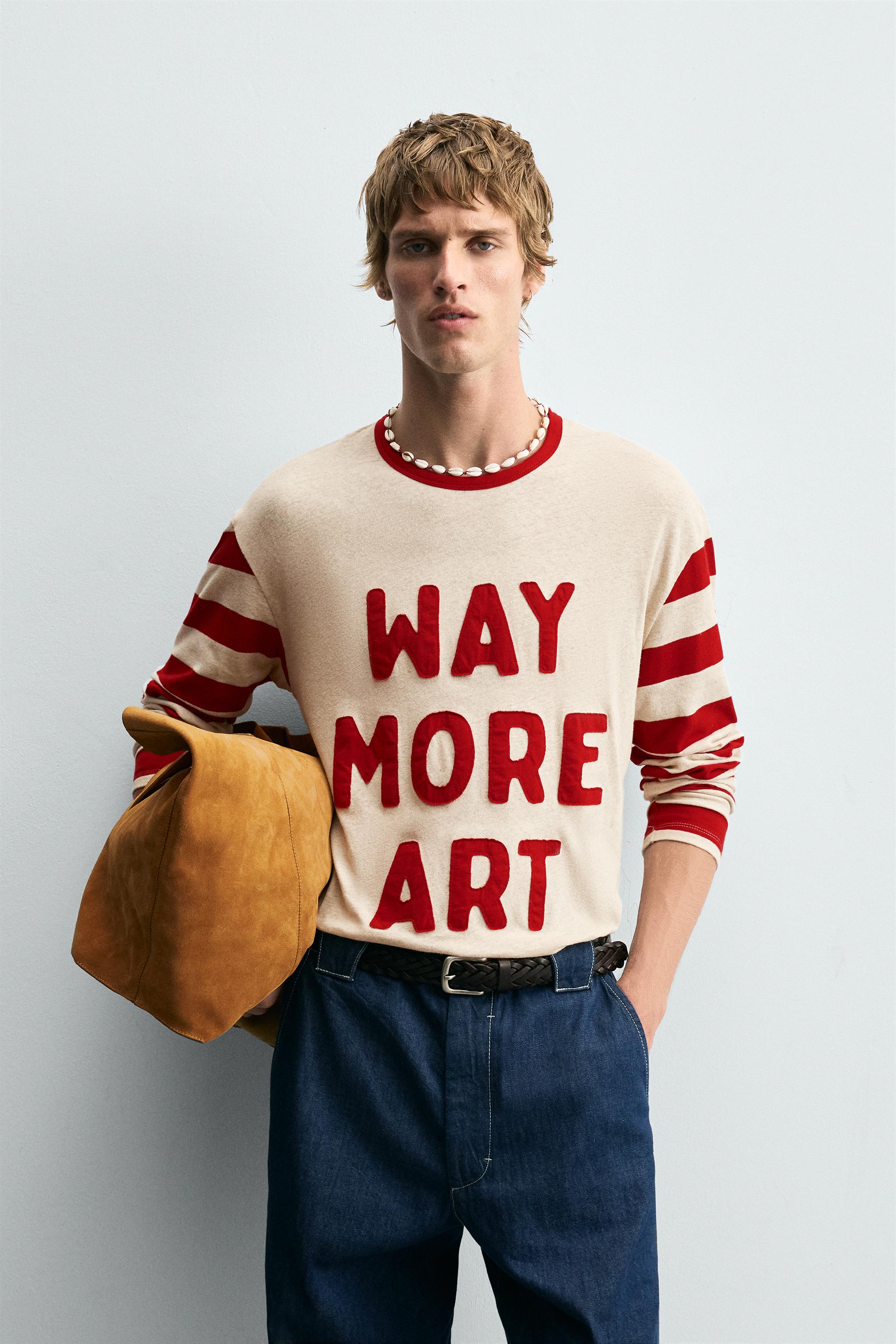 STRIPED COMBINATION T-SHIRT - Beige | ZARA United States