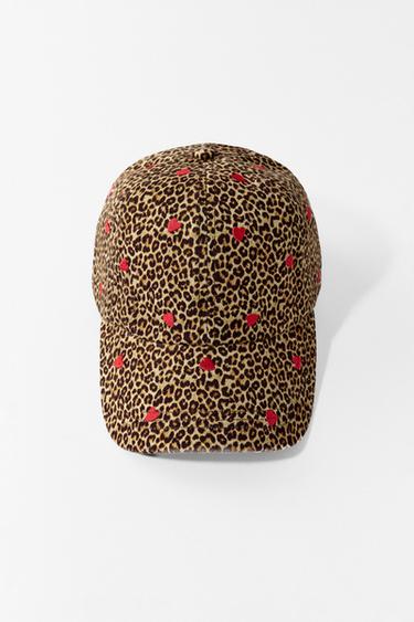 CAP AUS KÖPER MIT ANIMAL-PRINT UND STICKEREI - Leopardenprint von Zara