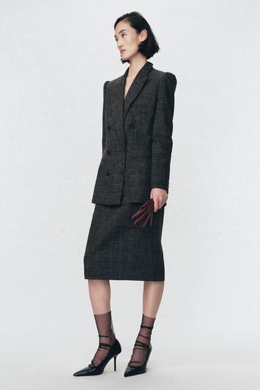 DOUBLE-BREASTED BLAZER WITH WOOL SOSHIOTSUKI X ZARA - Grey marl by Zara