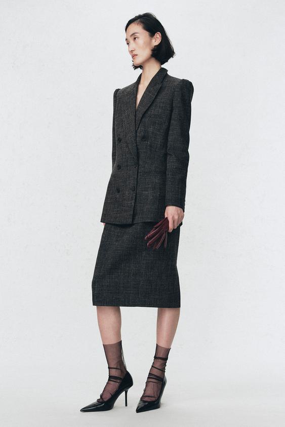 SOSHIOTSUKI X ZARA ウールダブルブレストブレザー - グレーマール 