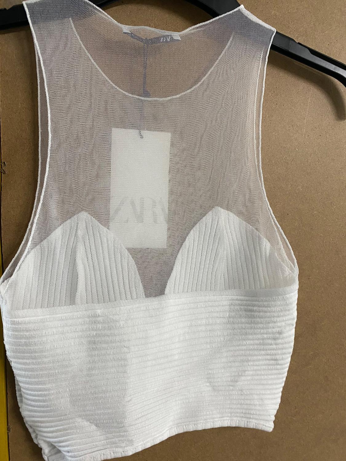 RIBBED TULLE TOP - Image 2