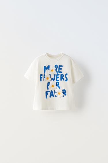 Zara FLORAL PRINT TOP - Bluish
