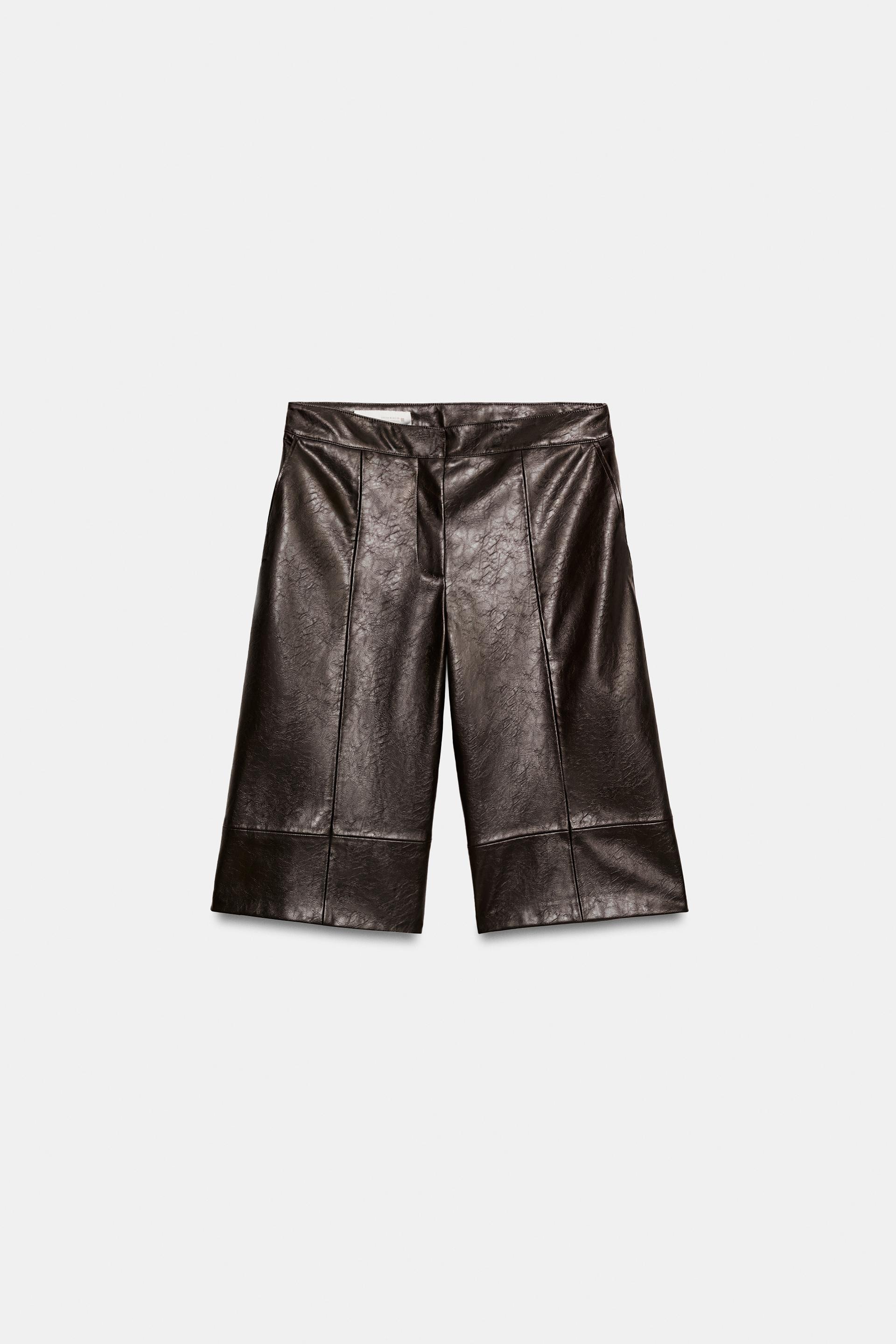 Leather Effect Bermuda Shorts