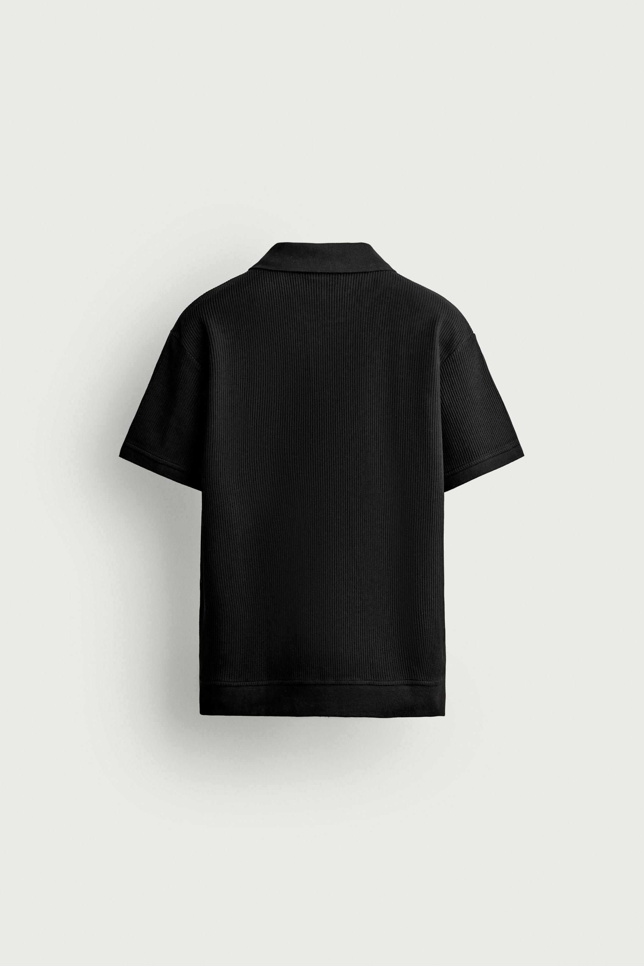 Мужские рубашки Zara VERTICAL TEXTURED POLO — фото 7
