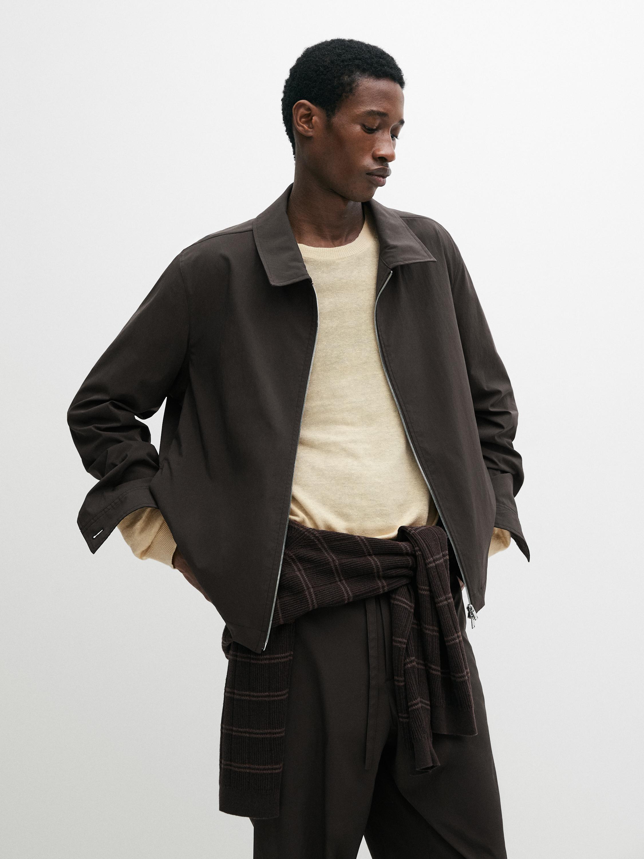 Total look cropped jacket — Brown