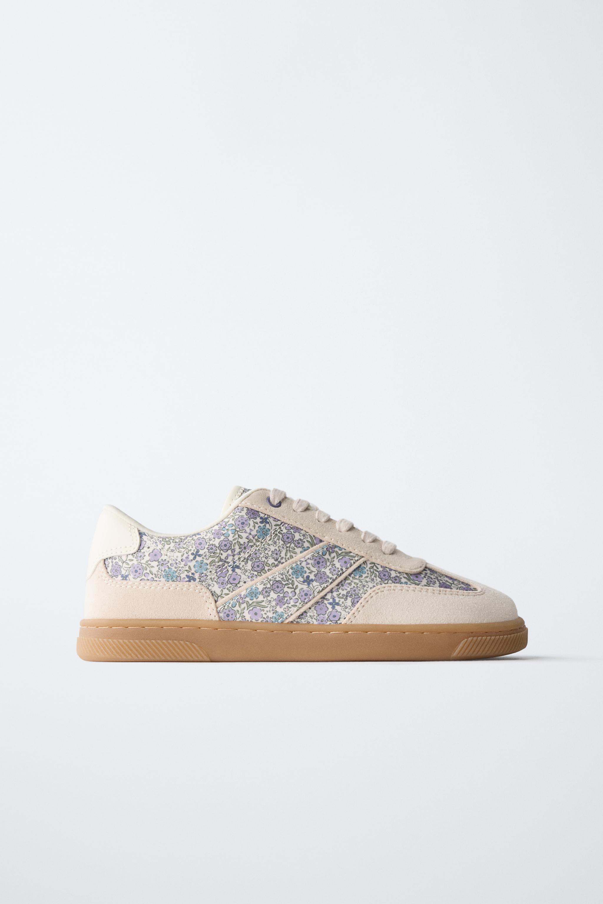 FLORAL SNEAKERS — Beige