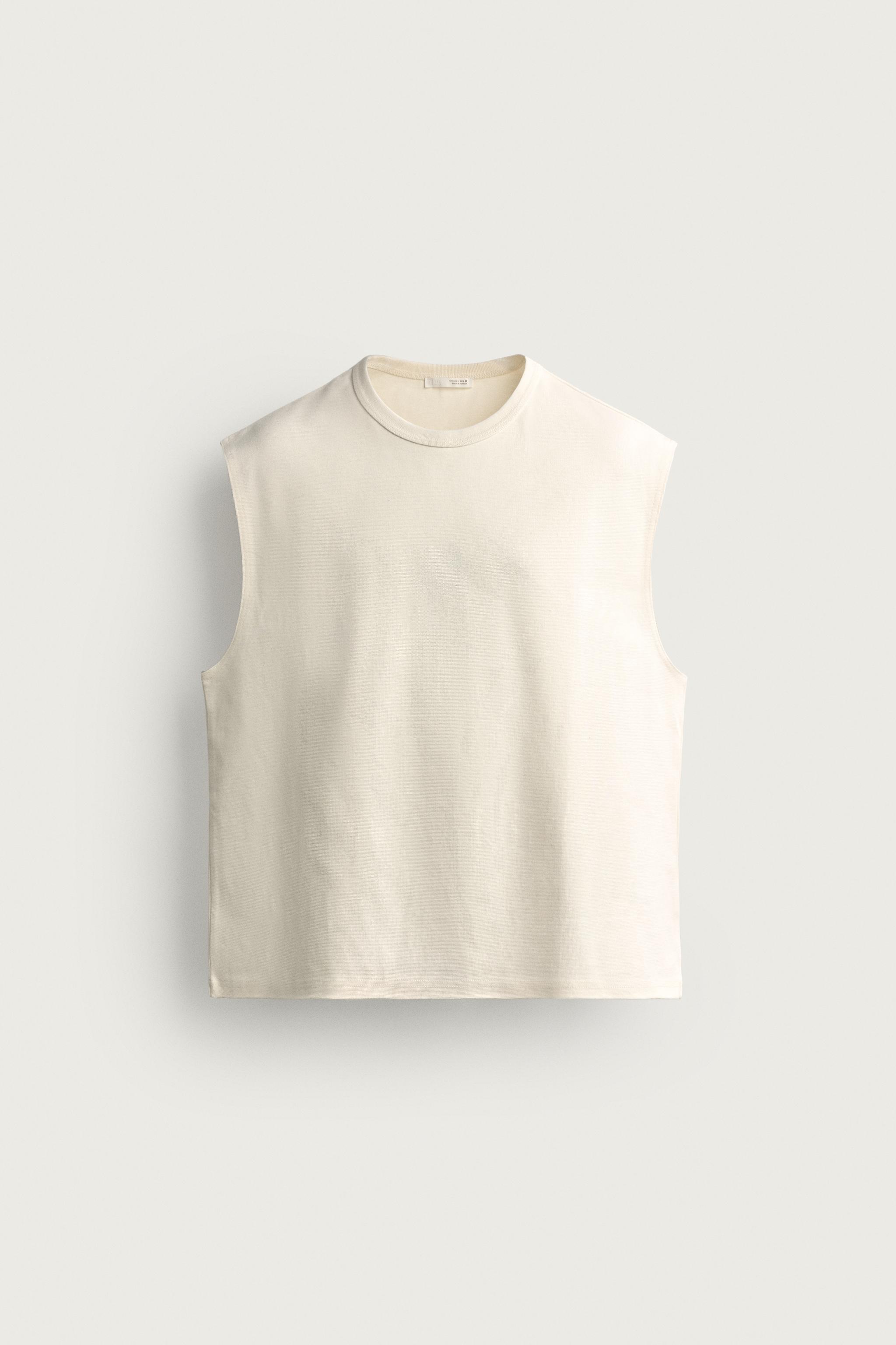 COMPACT RIBBED TANK TOP — Ecru