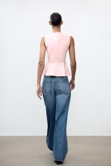 TOP PÉPLUM - Rose pastel de Zara - Image 3