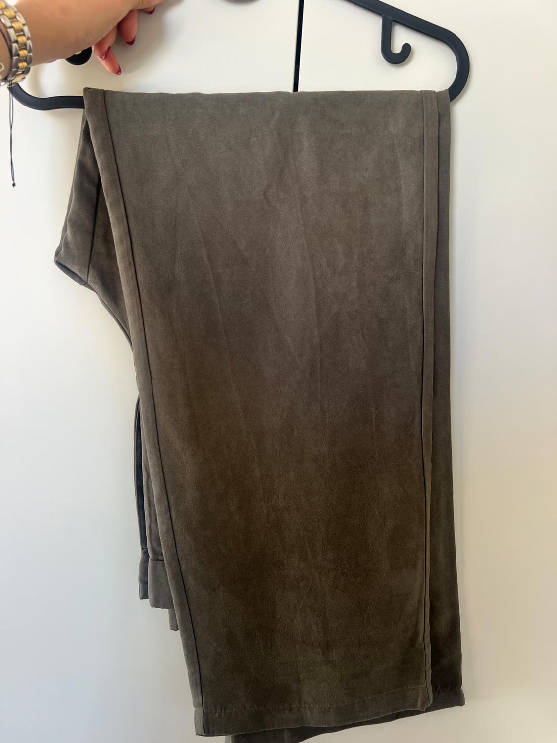 FAUX SUEDE STRAIGHT-LEG TROUSERS - Image 2