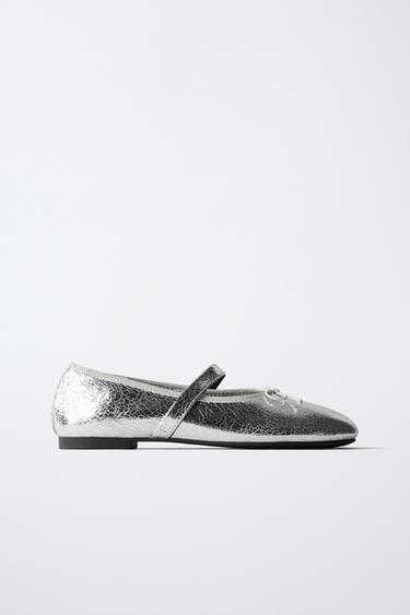 METALLIC BALLERINA - Silver by Zara
