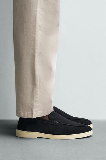 CASUAL LEATHER LOAFERS - Blue by Zara