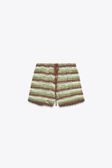 CROCHET SHORTS WITH DRAWSTRINGS - Oyster-white by Zara - Image 6