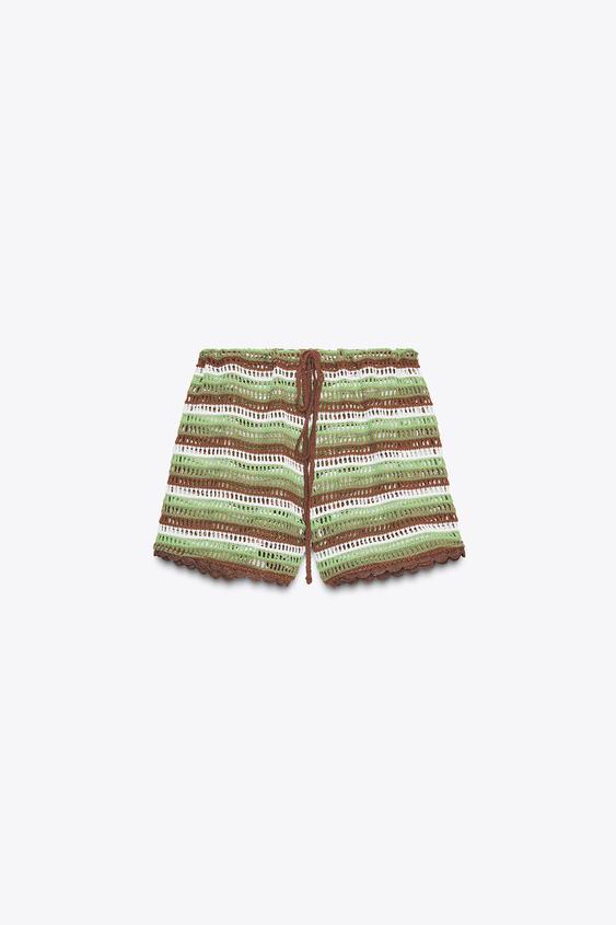 DRAWSTRING CROCHET SHORTS