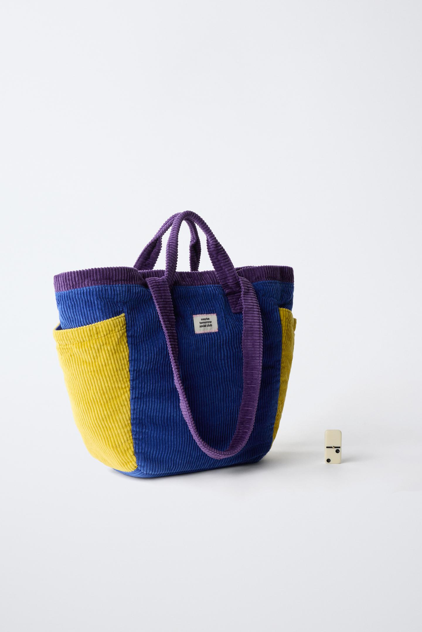 Детская сумка Zara Colorblock Shopper, цвет: Синий — фото 6