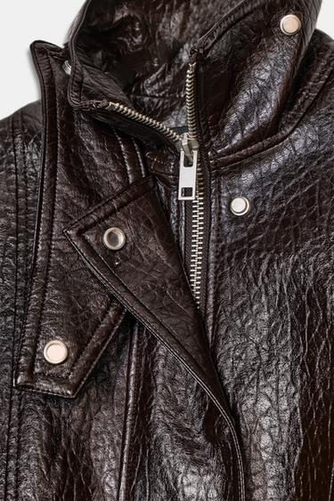 ZW COLLECTION FAUX LEATHER JACKET - Brown by Zara - Image 6