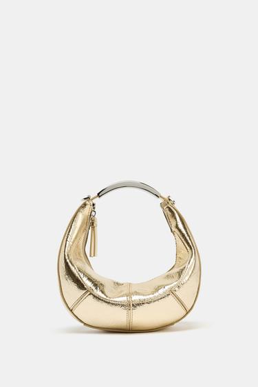 BOLSO OVALADO ASA METÁLICA - Dorado de Zara