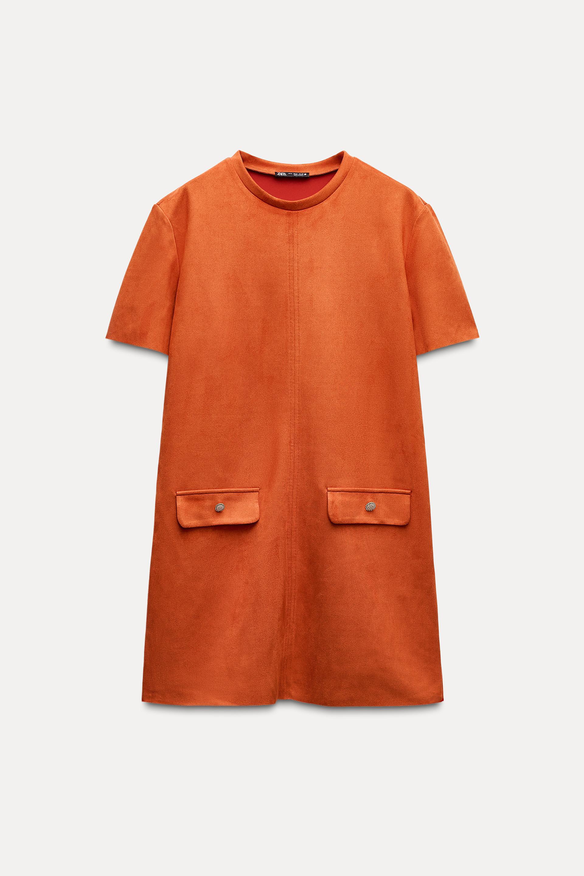 Faux suede dress zara hotsell