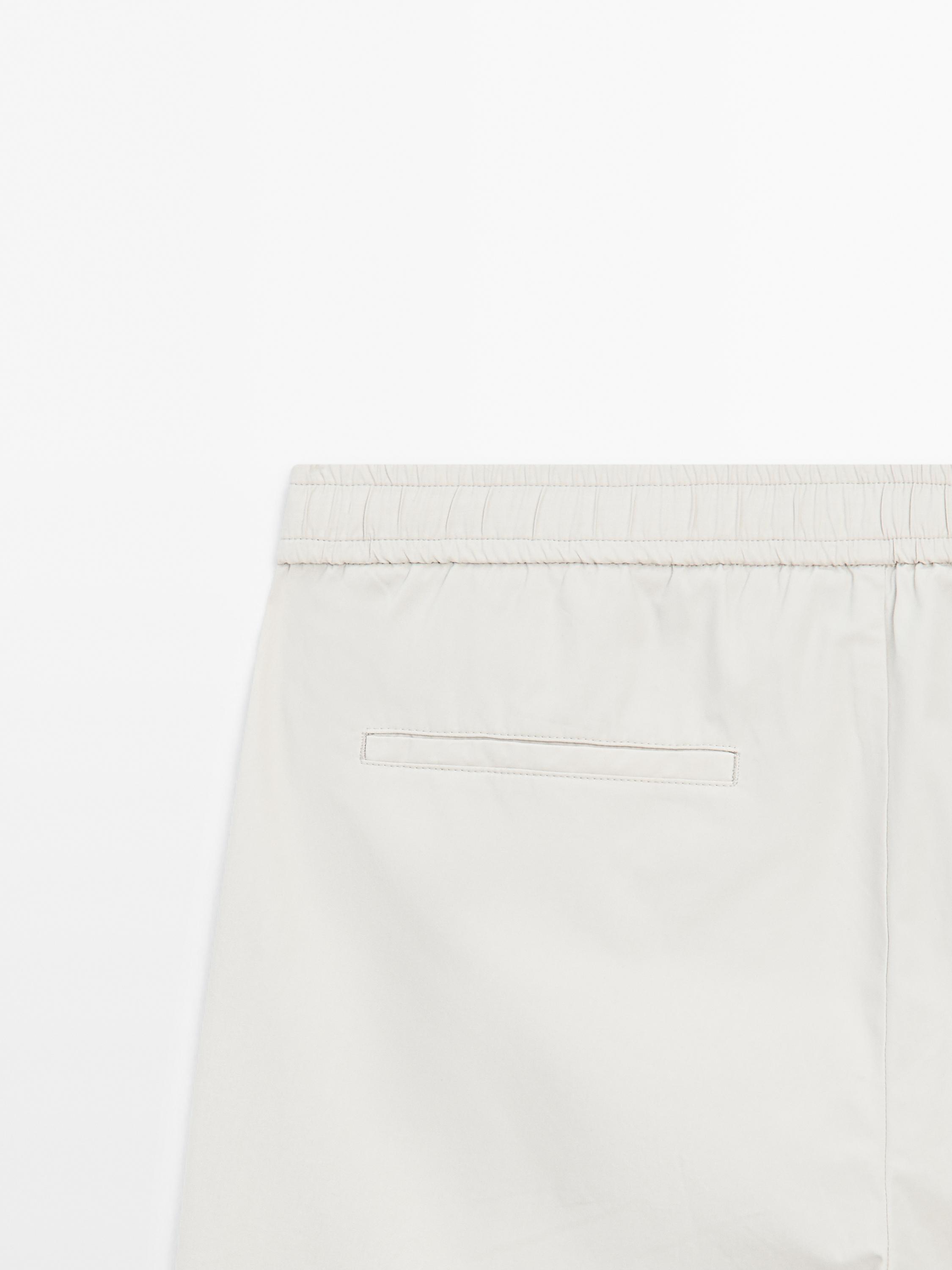 Jogger-fit poplin Bermuda shorts