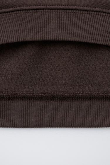 BASIC LABEL JOGGING SWEATSHIRT AND JOGGER TROUSERS SET - Dark burgundy by Zara - Image 5