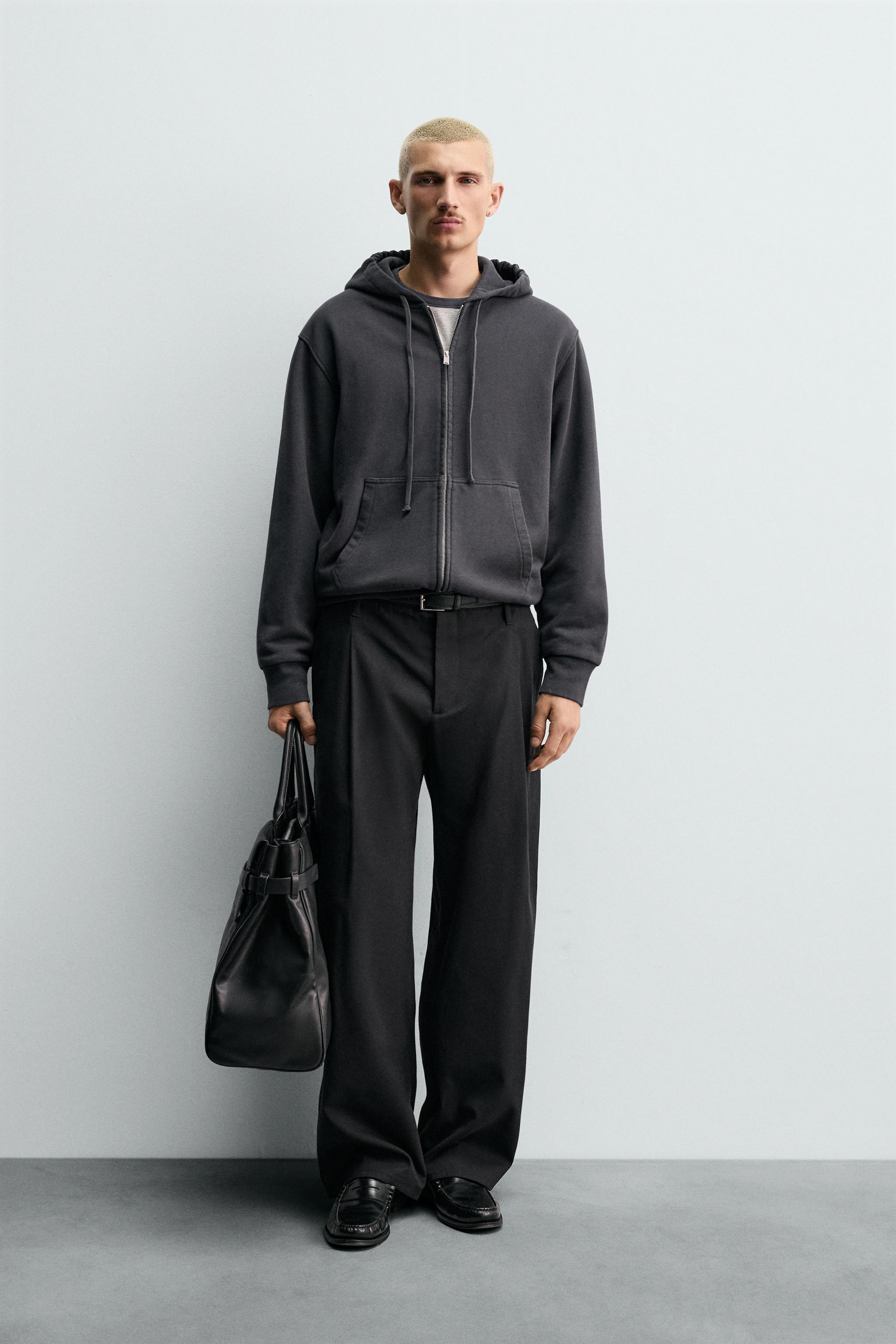 ジップアップフーディ - ダークネイビーブルー | ZARA Japan / 日本