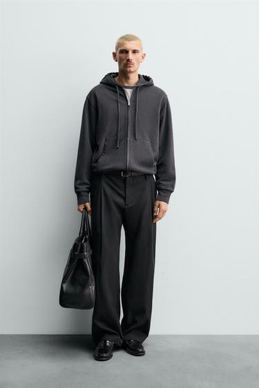 KAPUZENSWEATSHIRT MIT REISSVERSCHLUSS - Dunkles Marineblau von Zara