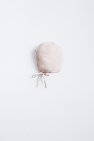 BONNET 100 % CACHEMIRE - Rose clair de Zara