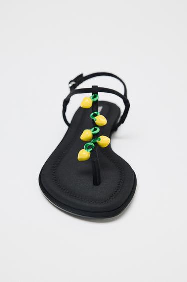BEADED STRAP SANDALS - Black by Zara - Image 5
