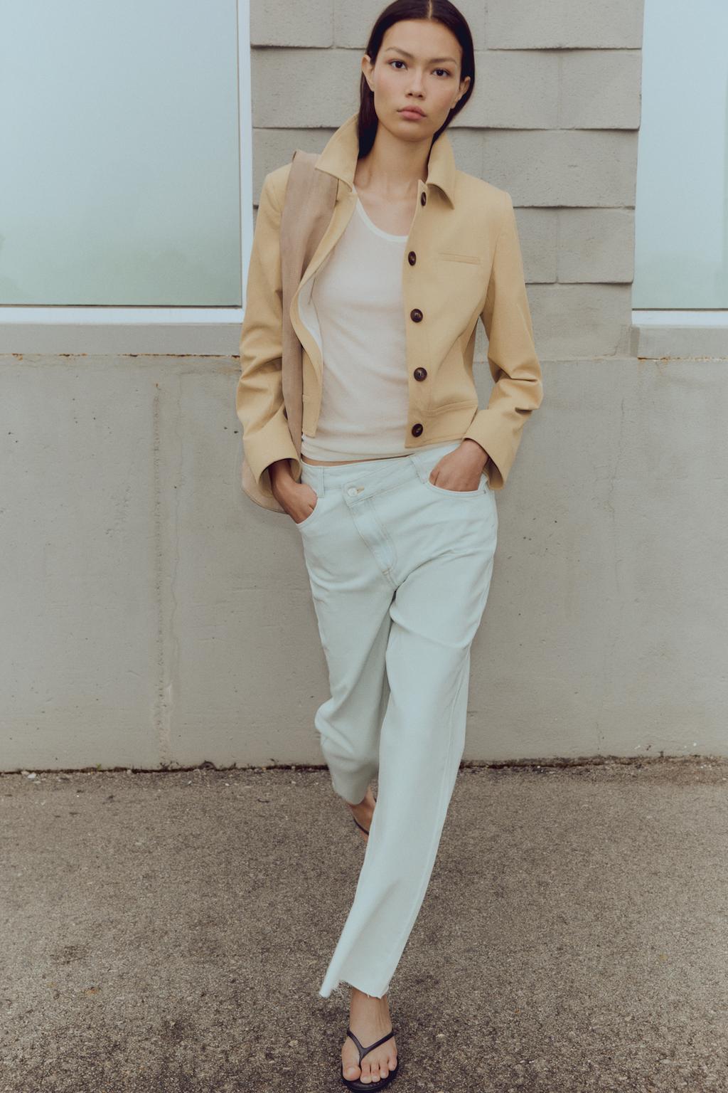 جينز Z.09 مستقيم عند الكاحل مع تقاطع عند الخصر