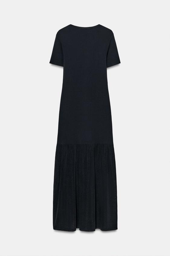 zara combination knit dress Pleated Knit Combination Dress Zara