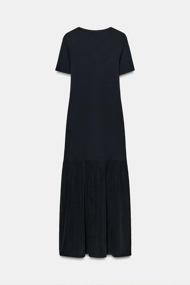 LONG KNIT DRESS WITH MATCHING DETAIL - Navy blue by Zara - Image 2