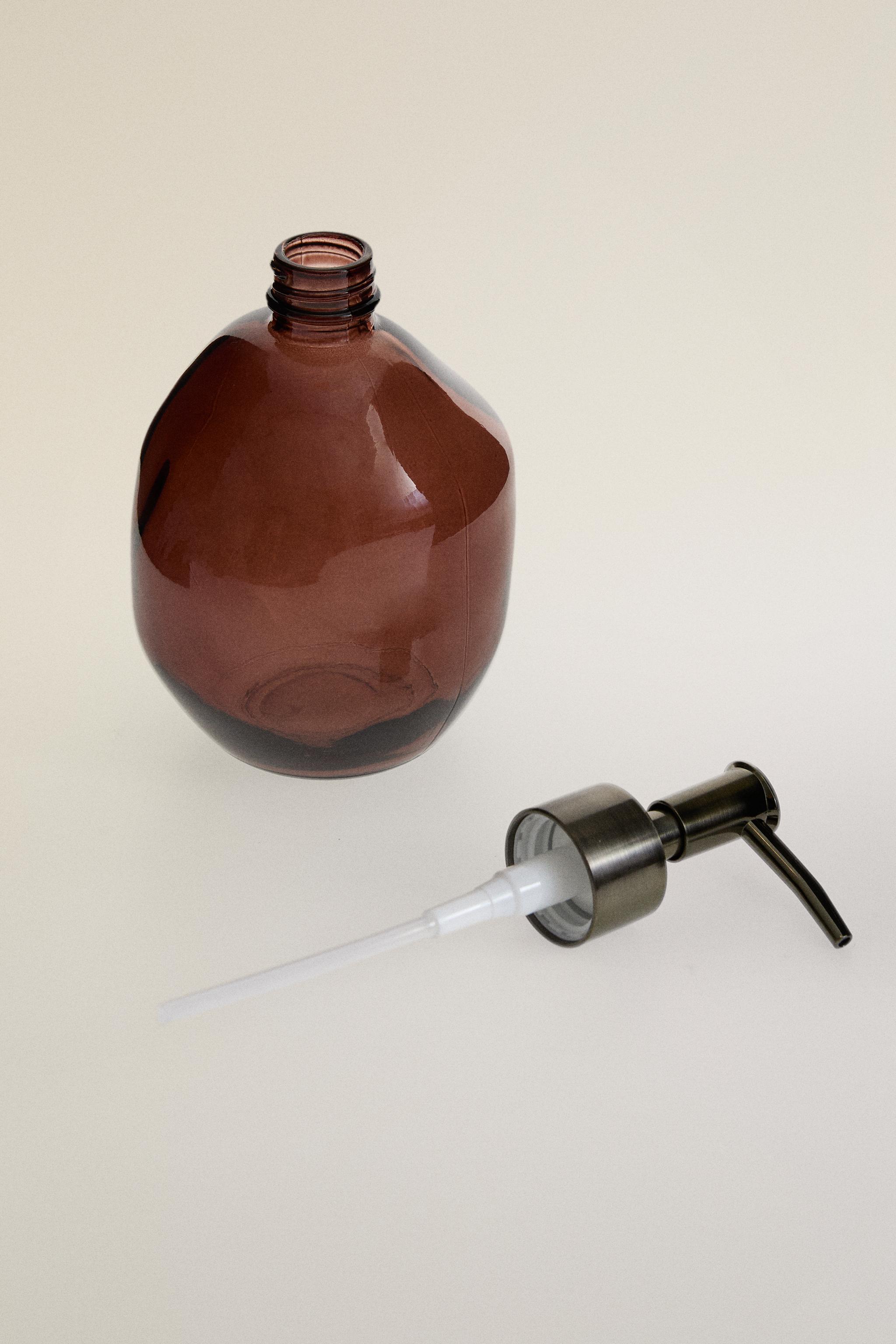 PINK GLASS SOAP DISPENSER