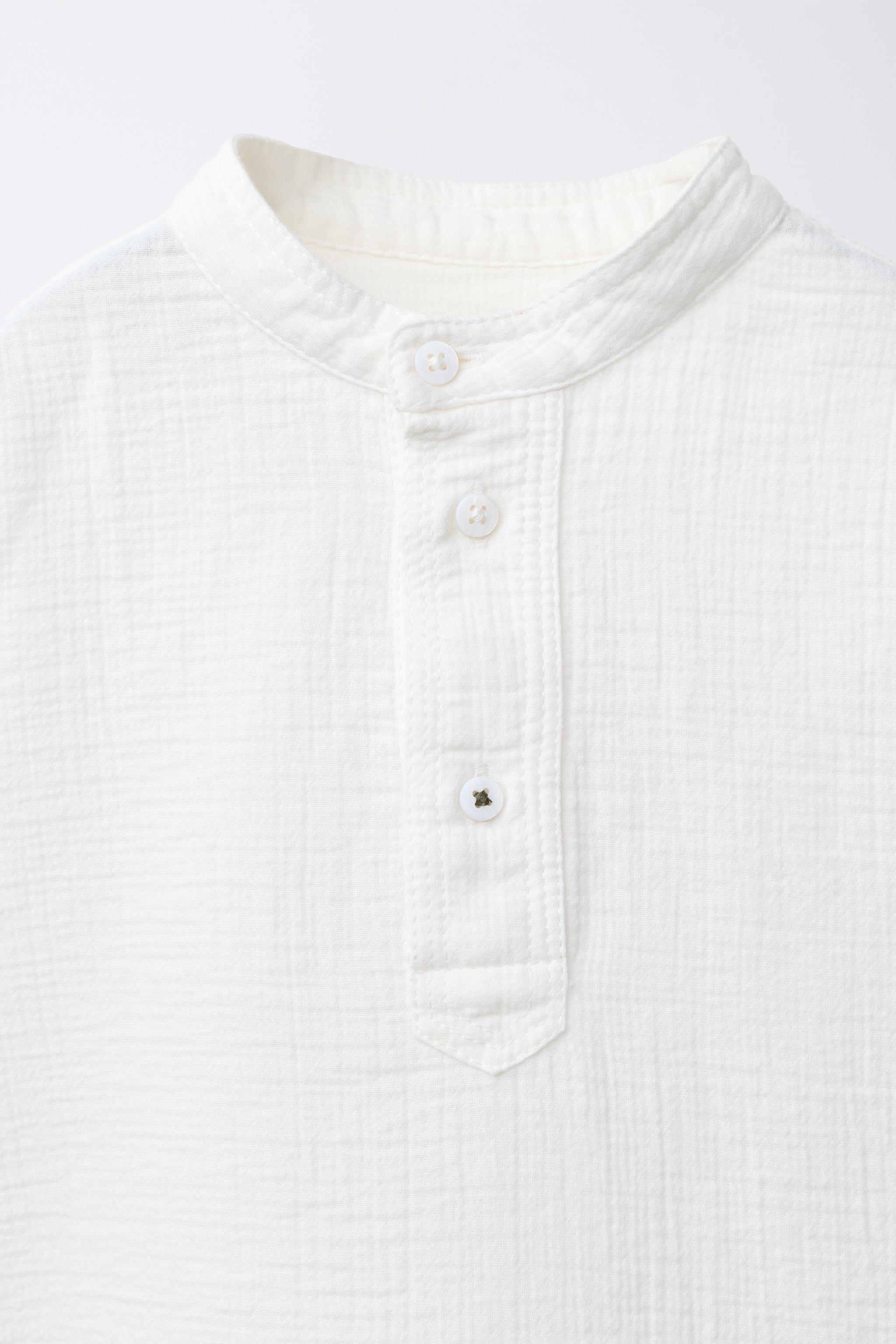 CHEMISE STRUCTURÉE À COL MAO