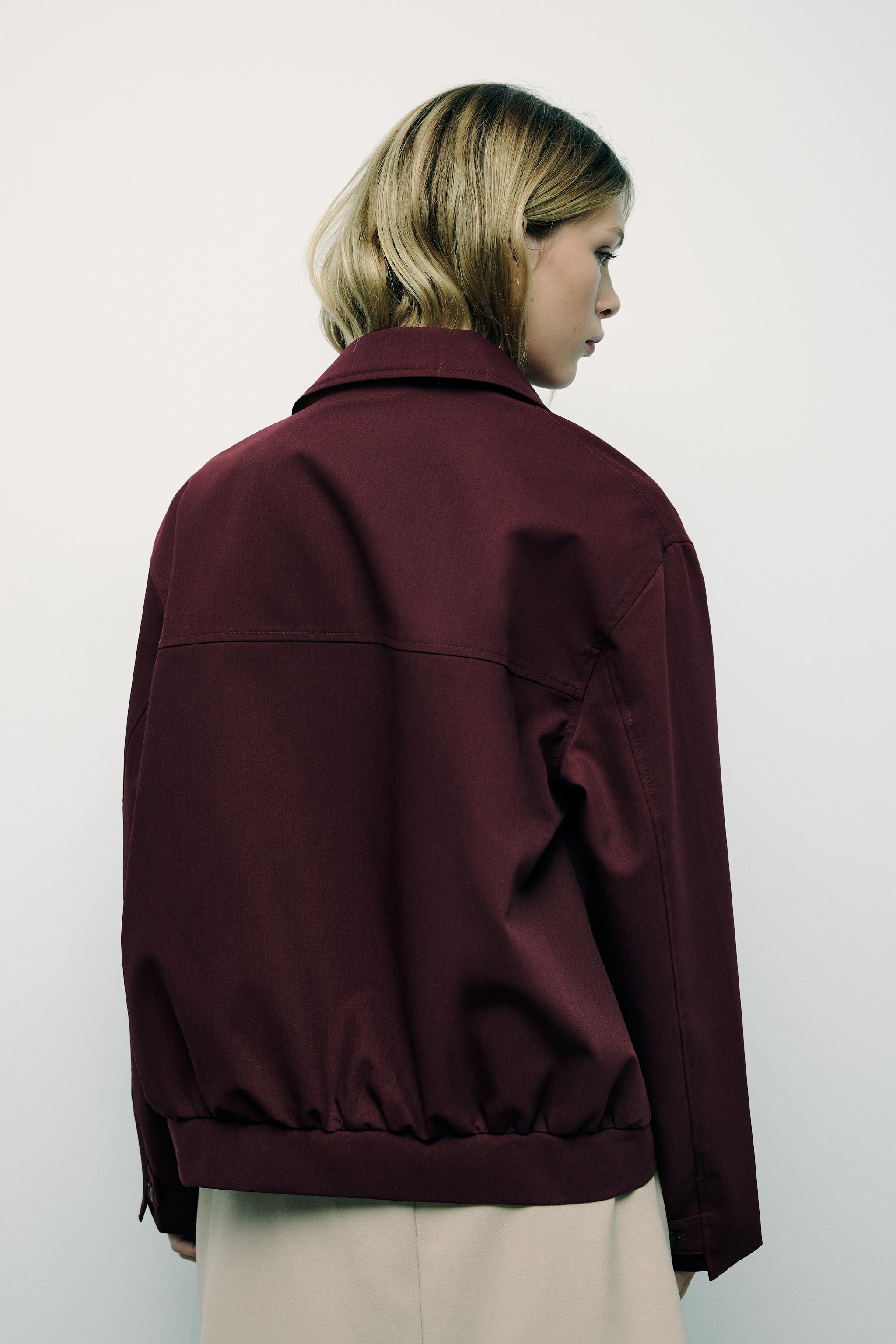Zara burgundy jacket hotsell