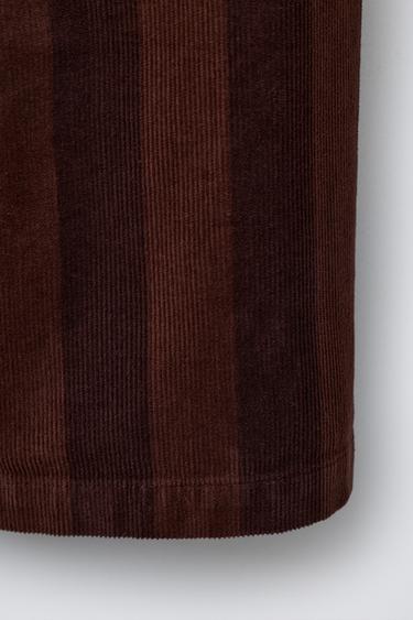 STRIPED NEEDLECORD TROUSERS - Brown by Zara - Image 3