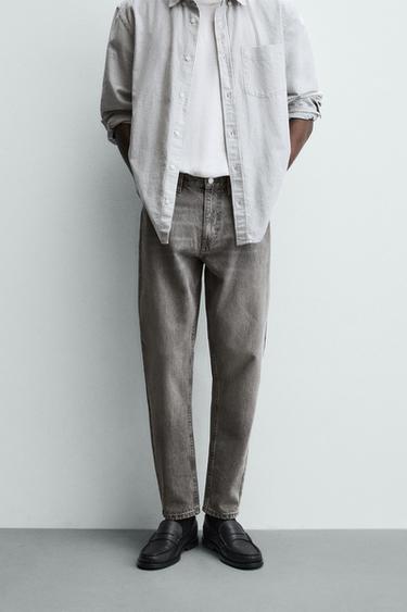 SLIM TAPERED FIT JEANS - Grey by Zara