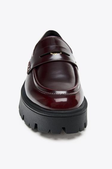 PENNY PLATFORM LOAFERS - Burgundy Red by Zara - Image 4