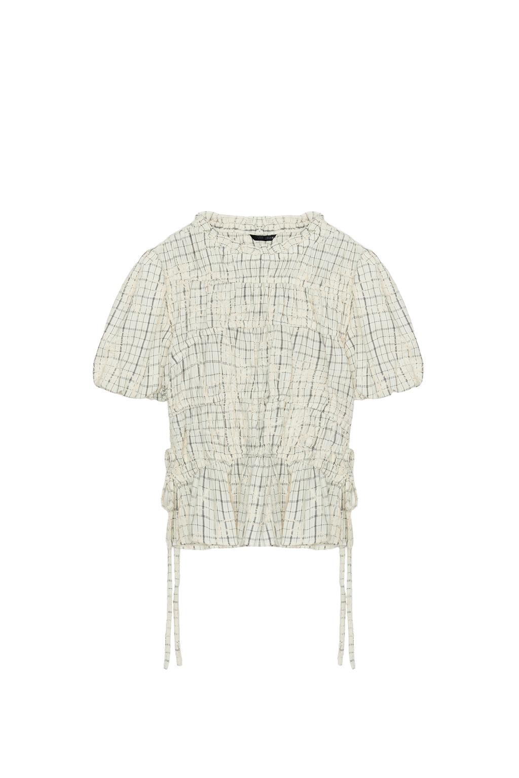 EMBROIDERED PLAID BOW TOP - image 3