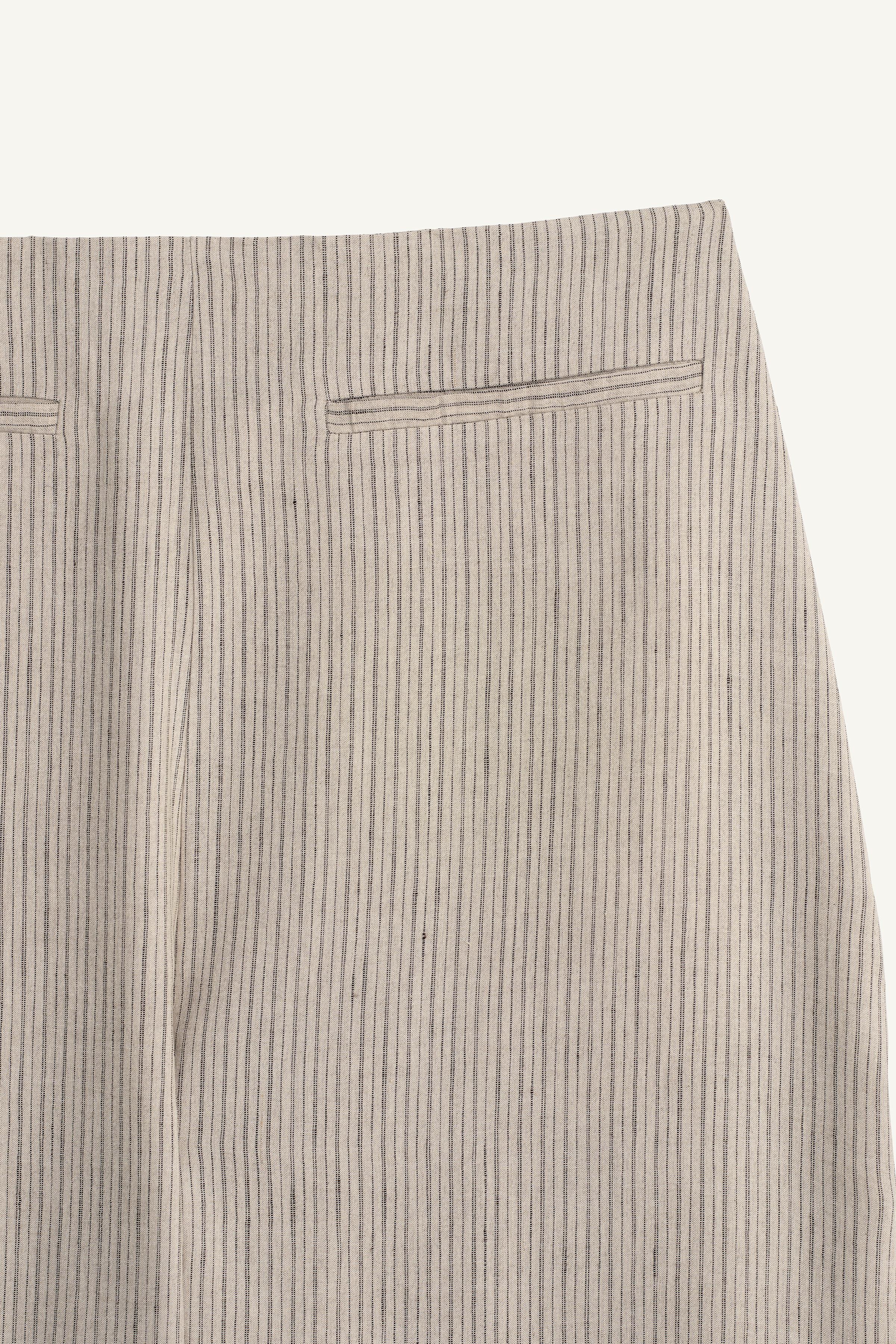 PANTALON À RAYURES EN MÉLANGE DE LIN ÉDITION LIMITÉE