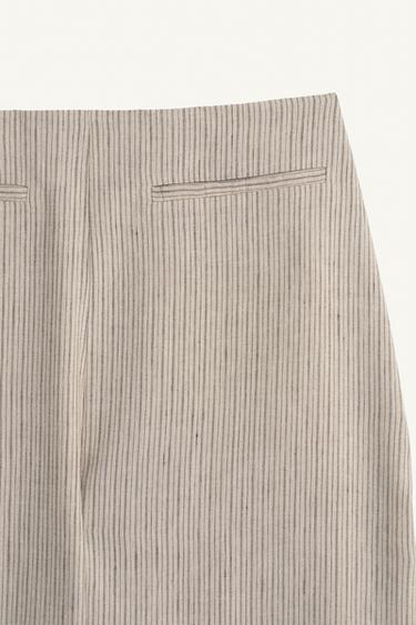 LIMITED EDITION STRIPED LINEN BLEND TROUSERS - striped by Zara - Image 8