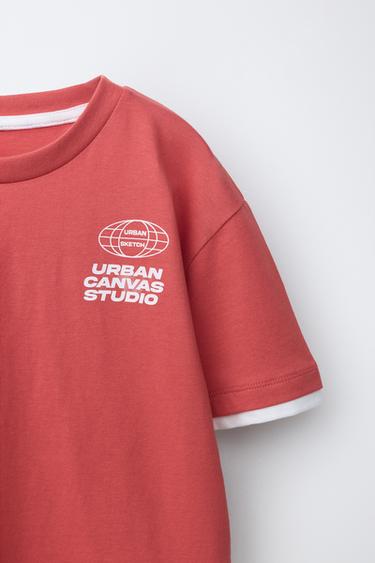 PYJAMA DOUBLE MANCHES IMPRIMÉ INSCRIPTION 6-14 ANS - Rouge de Zara - Image 5