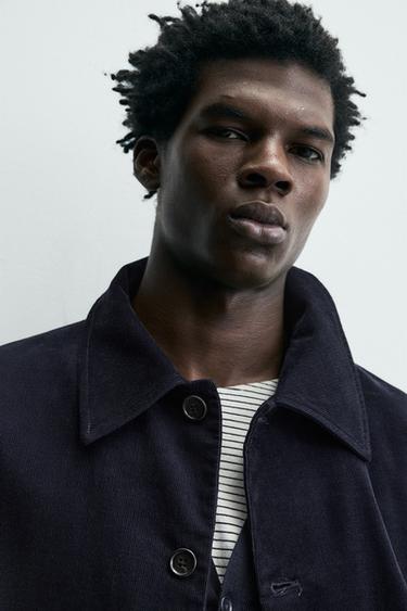 CORDUROY OVERSHIRT WITH POCKETS - Blue by Zara - Image 6