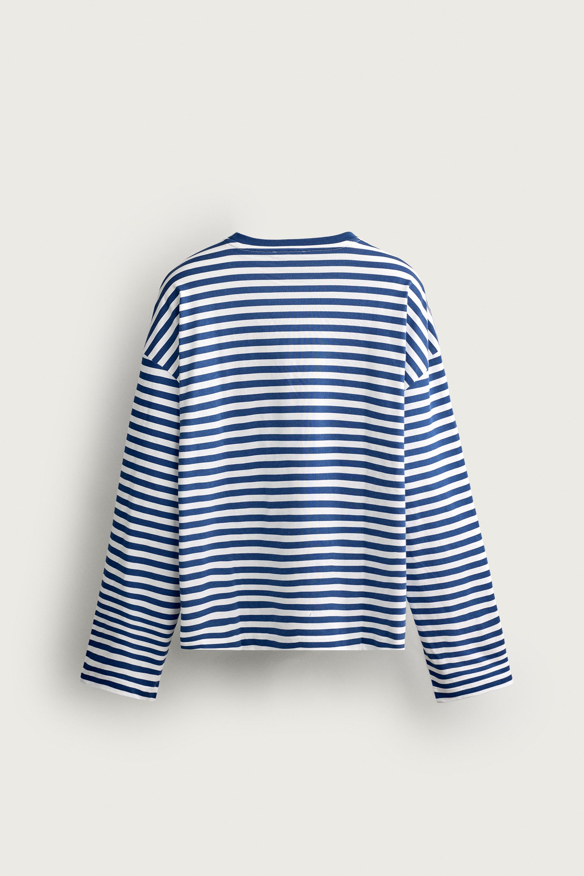 RELAXED FIT T-SHIRT — Blue / White