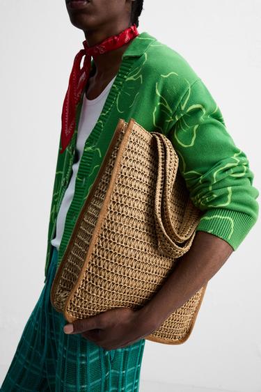 Zara WOVEN SHOPPER BAG - Light beige - Image 0