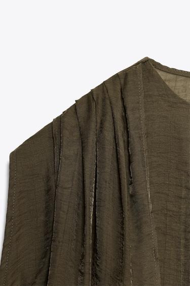 TOP FLUIDE FOULARD - Kaki foncé de Zara - Image 6