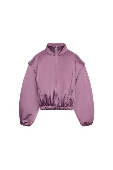 PUFFER JACKET WITH DEFINED SHOULDERS - Lilac by Zara