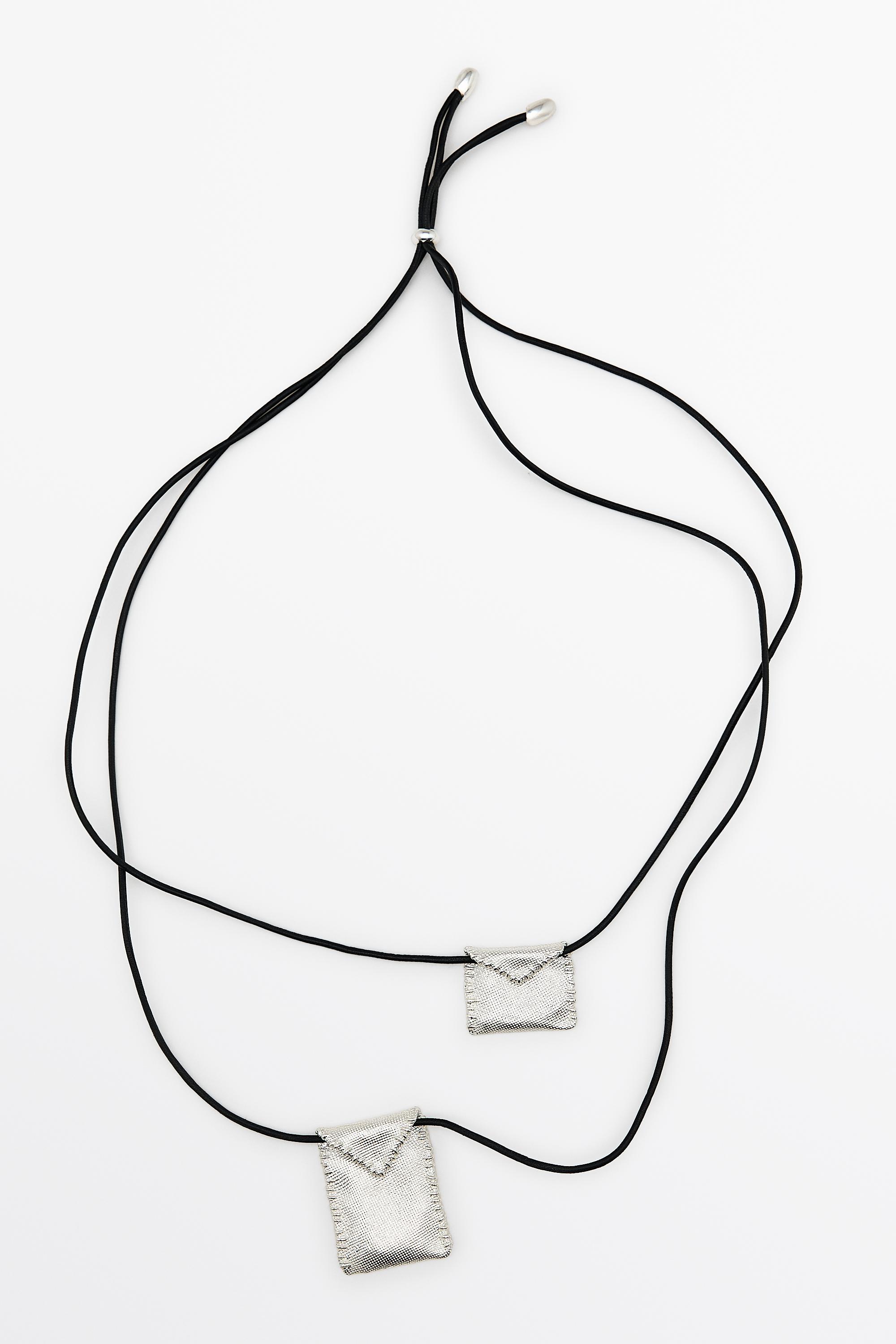 Envelope cord necklace — Silver