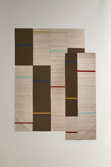 WOOL AND COTTON CARPET RUNNER WITH STITCHING X COLLAGERIE - خطوط الخاص بـ Zara - صورة 0