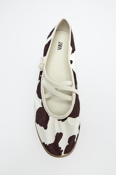 БАЛЕТКИ С АНИМАЛИСТИЧЕСКИМ УЗОРОМ И РЕМЕШКАМИ — Разноцветный от Zara