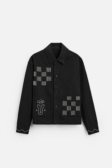 SOBRECAMISA ABALORIOS BORDADOS - Negro de Zara - Imagen 0